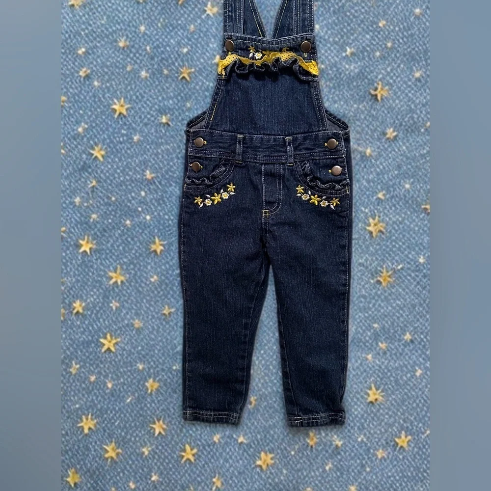 Lil Girl’s Denim Jumper Overalls Blue Size 2T